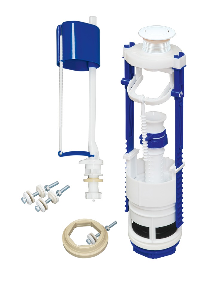 Арматура для бачка кнопочная, нижняя подводка с клапаном АН-01 (плоский ...